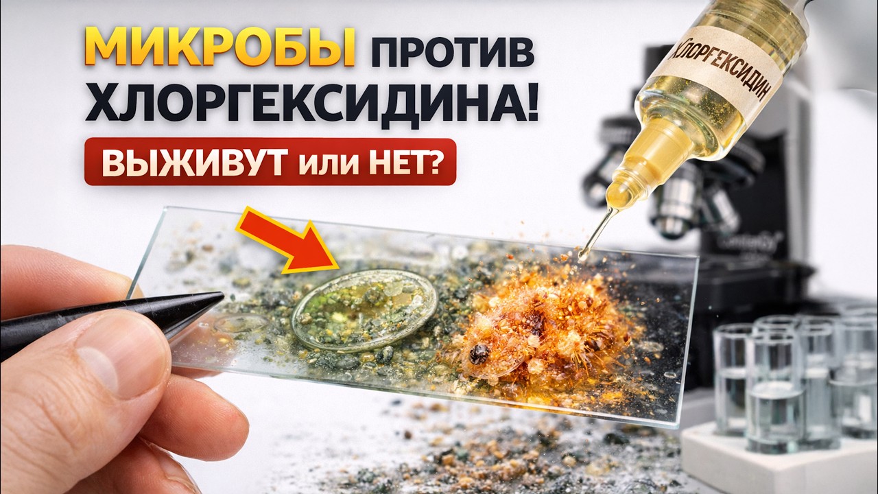Что сделает  0.05% хлоргексидин с МИКРОБАМИ? Реальный эксперимент под микроско