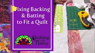 Fixing Too Small Backing and Batting for a Quilt