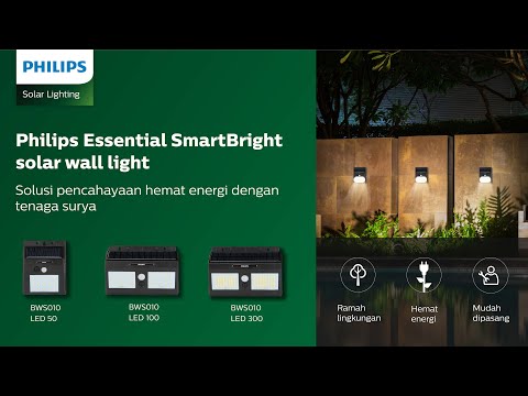 Philips essential smartbright solar wall light, bws010, 3w, ...