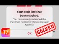 How to fix your code limit has been reached 2024 | Your code limit has been reached Apple Music 2024