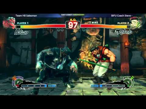 USF4 Top 8 @ ECT 2015 - Salesman (Hakan) vs BIFU Coach Steve (Rolento) [720p/60fps]
