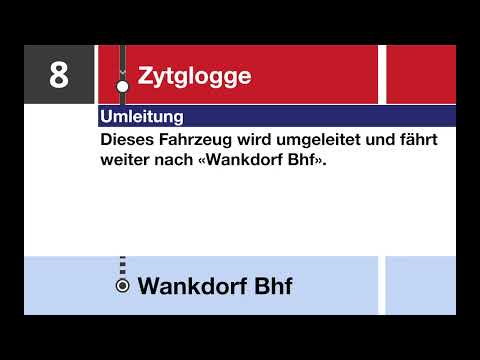 Bernmobil Sonderansage • 8 Zytglogge • Tram wird umgeleitet nach Wankdorf