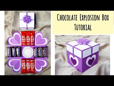 Birthday Explosion Box|How to make Explosion Box|Chocolate Explosion Box|Explosion Box tutorial|Gift