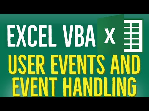 Excel VBA Tutorial for Beginners 60 - User Events And Event Handling In Excel VBA