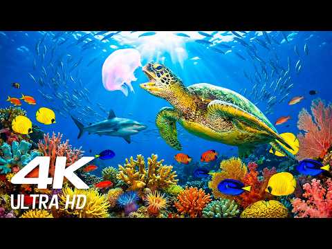 Soothing Relaxing Music & Underwater Sounds ♫ ☆ NO ADS 4K ☆  Explore the Ocean's Hidden World