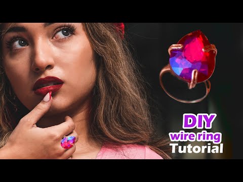 Wire Wrapping Tutorial - Easy Wire Prong Setting Ring for Tear Cut Stone