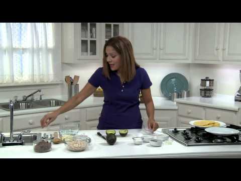 Chicken and Black Bean Tostada with Avocado Cream