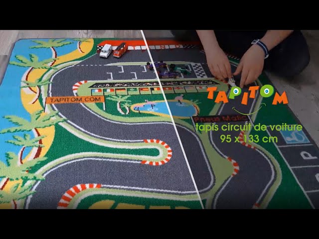 Vídeo relacionado con TAPITOM | Alfombra Infantil Circuito F1-95 x 133 cm | Alfombrilla de Juego para Circuito de Coches | Alfombrilla Infantil Formula 1 Road Universe | Antideslizante, Dobladillo | Normas CE
