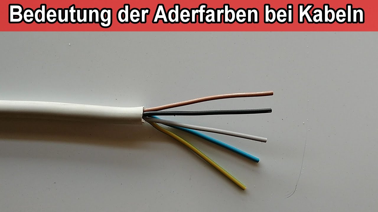 Aderfarben beim Stromkabel Bedeutung - NYM Kabel 5 adrig Farben der Drähte / Leiter
