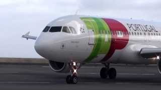 preview picture of video 'Very close Madeira Airport TAP Portugal Airbus A320 take off'