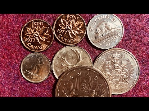1977 Canada One Cent to Dollar Coins