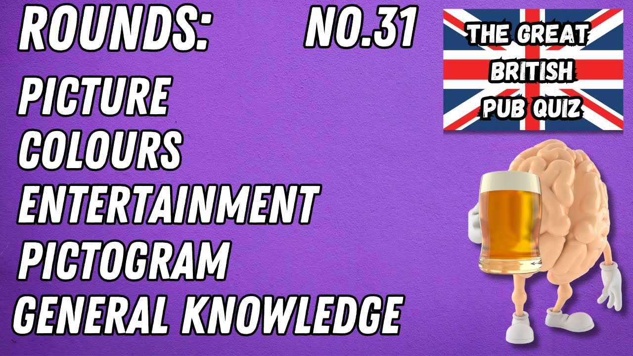 Great British Pub Quiz: Picture Round, Colours, Entertainment, Pictogram & General Knowledge #31