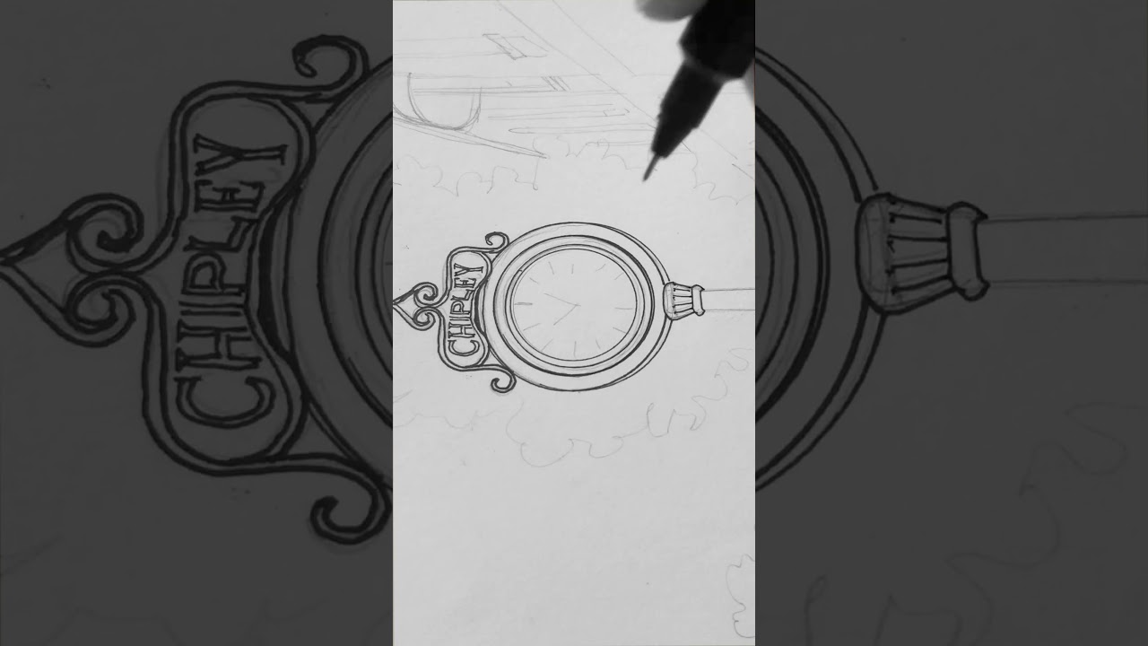 Street Clock in Pen and Ink #drawing #architecturalsketching #penandink