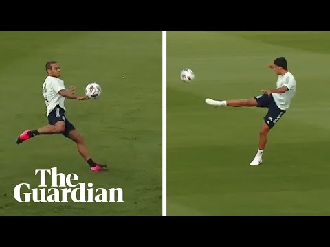 Thiago and Rodri display stunning long-range passing in Spain training