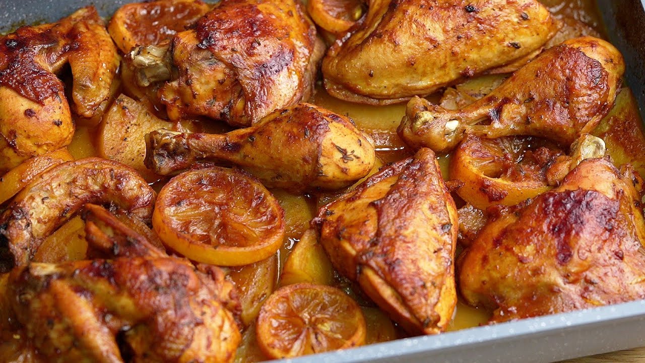 صينة دجاج بالثوم والليمون وجبة متكاملة مع الارز المميز وسلطة الزيتون