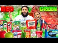 GREEN FOOD VS RED FOOD CLARENCE CJ Vlogmas Day 14