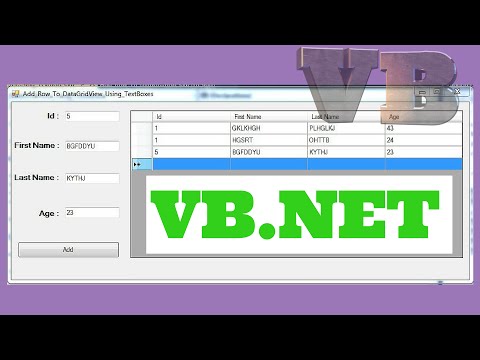 VB.NET - How To Add A Row To DataGridView From TextBox In VB.NET [ With Source Code ] Video