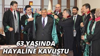 Yarıda bıraktığı hukuk fakültesini bitirip, 63 yaşında avukat oldu