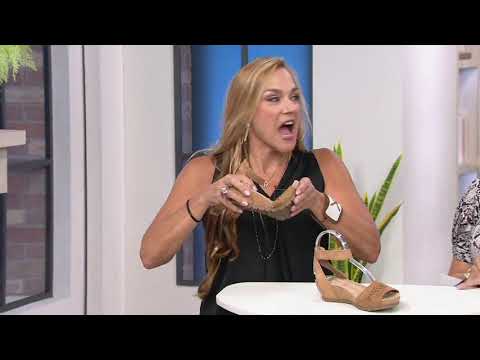 Earth Origins Leather Wedges with Ankle Strap - Kendra Krystal on QVC