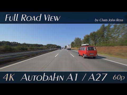 Autobahn (A1, A27), Germany: Posthausen - Oyten - Bremer Kreuz - Bremen-Sebaldsbrück - Bremen-Vahr