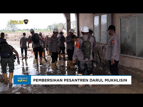 BRIMOB POLRI MELAKSANAKAN BAKTI SOSIAL PEMBERSIHAN PESANTREN DARUL MUKHLISIN