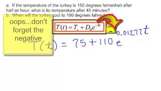 newtons law of cooling (using logarithms)