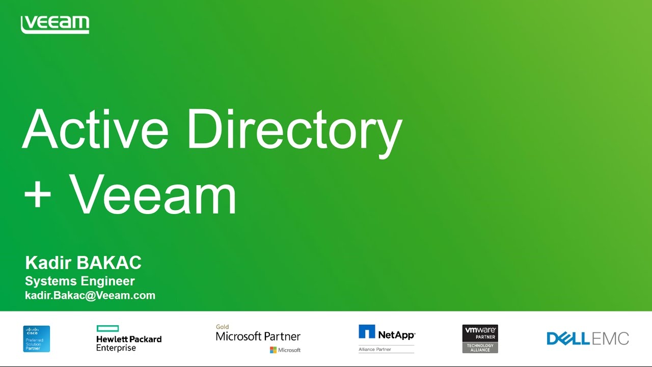 Veeam & Active Directory serisi. Active Directory ve Yedekleme video