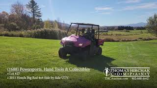 2011 Honda Big Red 4x4 Side by Side UTV - Up For Auction