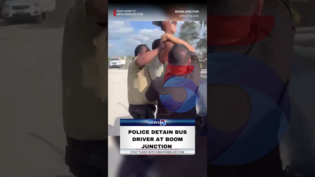 A bus driver has been arrested near the Boom Junction for 'obstructing the free flow of traffic'.