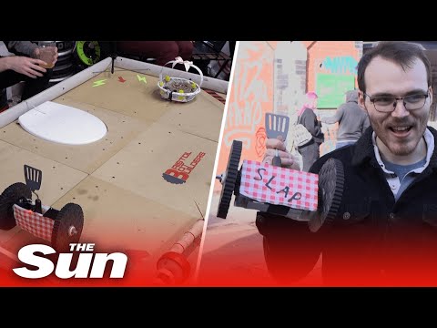 Inside UK’s Robot Wars-inspired fighting ring where amateur bot builders battle in pubs