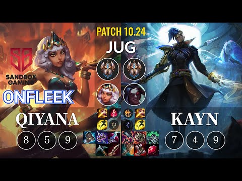 SB OnFleek Qiyana vs Kayn Jungle - KR Patch 10.24