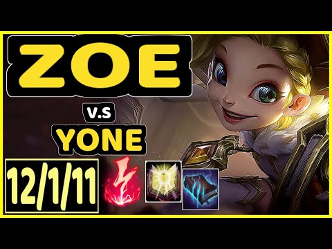 NOMANZ (ZOE) vs YONE - 12/1/11 KDA MID GAMEPLAY - EUW Ranked GRANDMASTER