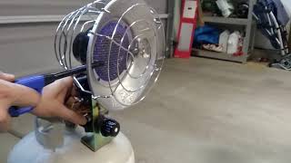 Lighting the Dyna-Glo Single Burner  Radiant Tank Top Propane Portable Heater