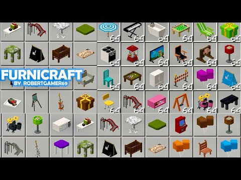 FURNICRAFT How To Get Furniture In Minecraft PE 1.20.51+ (500+ New Items) Functional Furniture 2024