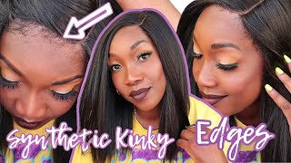 BEGINNER FRIENDLY NATURAL KINKY Baby Hair SYNTHETIC WIG! Zury Sis BRIANNA HD Lace Wig