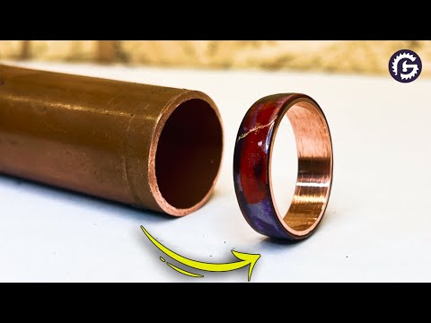 How to make RING at HOME from Copper pipe and Paper