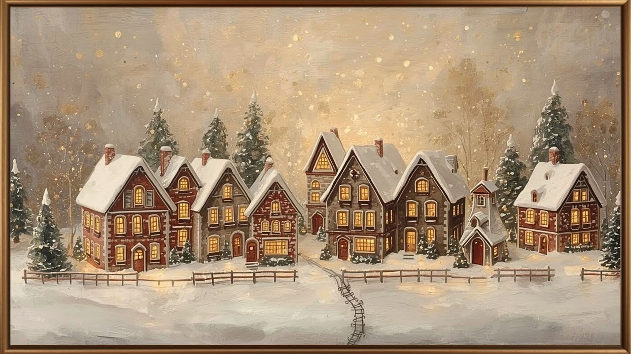 Christmas Village Screensaver – 4K Frame TV Art | Cozy Winter Decor