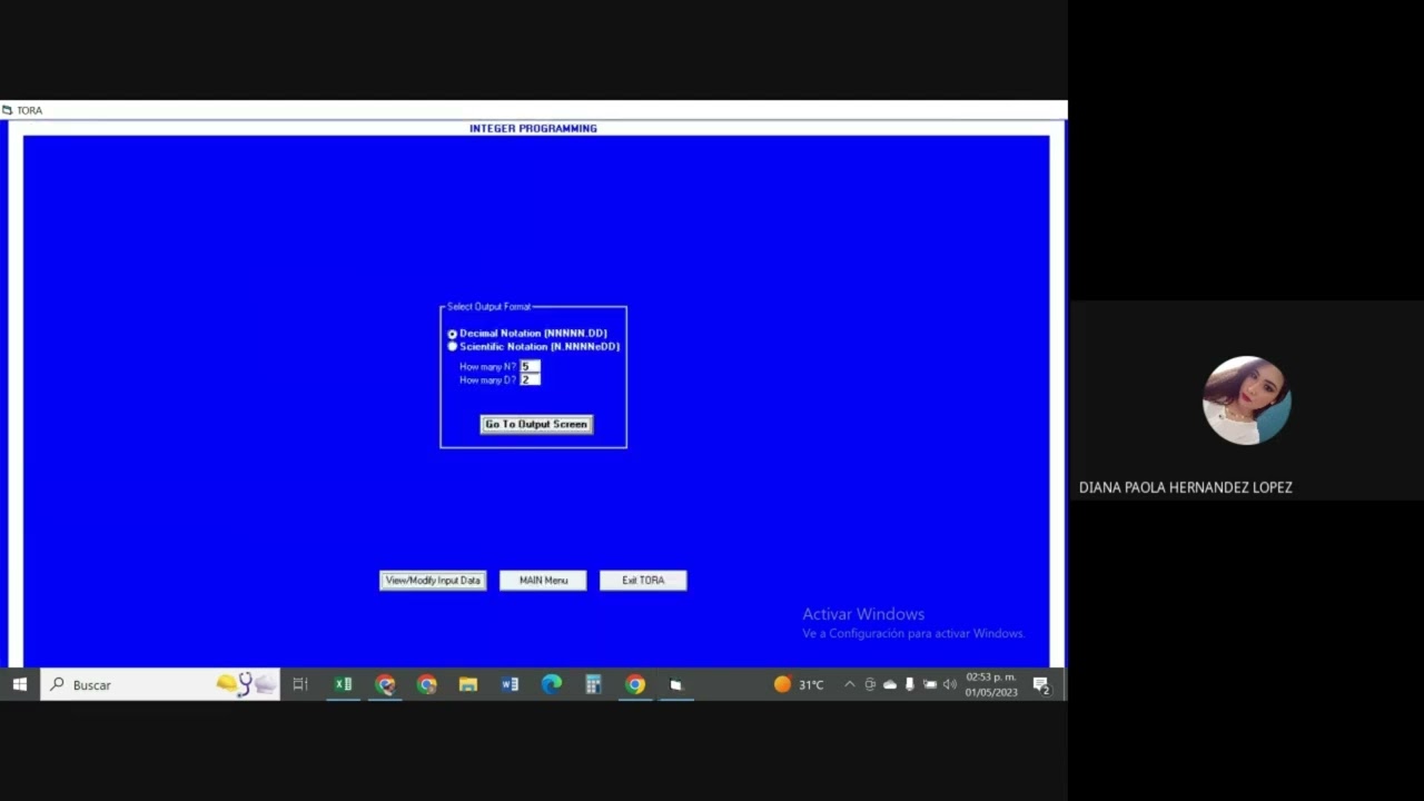 PROGRAMACIÓN ENTERA (Tora)
