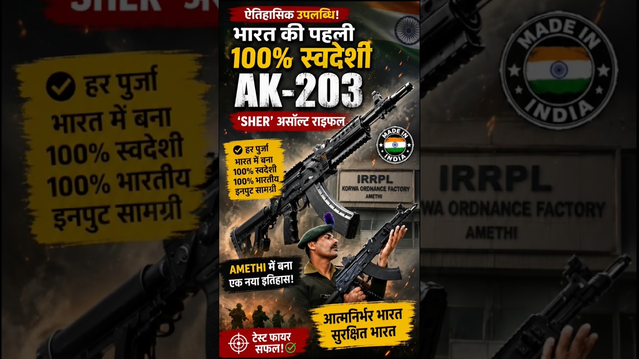 Make In India Ak-203 Assault Rifle ‘Sher’🇮🇳💪💥 || #youtubeshorts #army #india #makeinindia #viral
