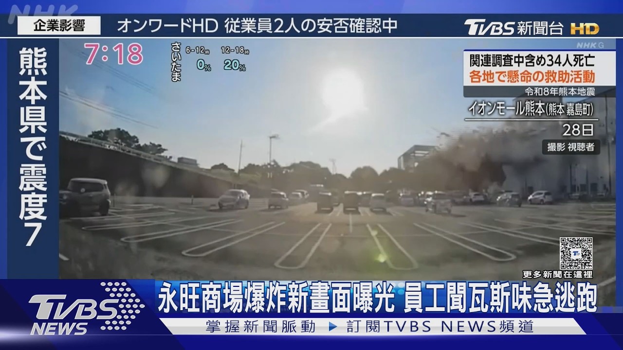 影音／「聞到瓦斯味」10分鐘後炸了！永旺商場爆炸新畫面曝光