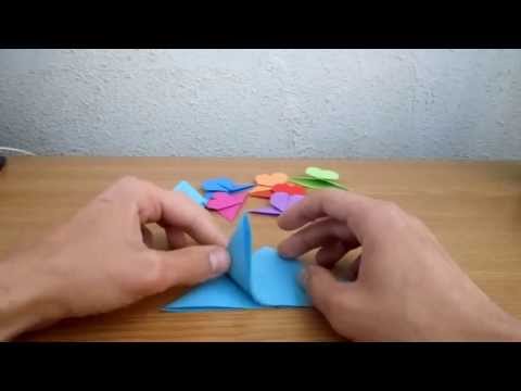 Origami semn de carte inima ( origami corner heart bookmark )