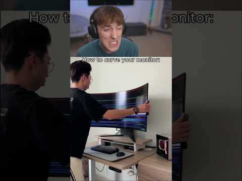 Bro tried to curve his monitor 😭