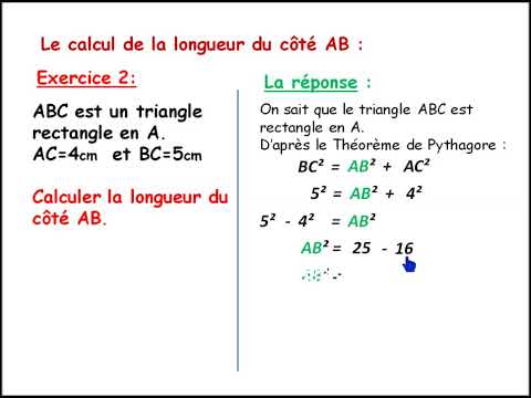 Théorème de Pythagore et Calcul d' une longueur | Maths 4ème 3ème | Piger-lesmaths