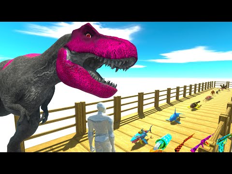 REXY T-REX & FPS AVATAR VS DEATH RUN MISSION - Animal Revolt Battle Simulator