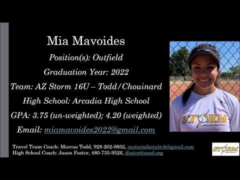 Mia Mavoides Softball Skills Video - 2022 Outfield