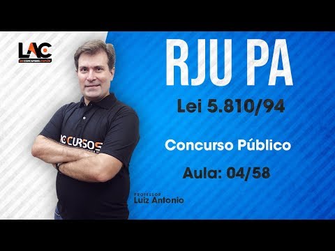 Aula Grátis RJU-PA - Lei 5.810/94 - Concurso Público - Art 9 ao 15 - 04/58