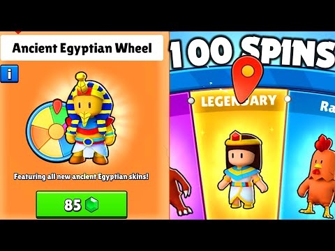 100 SPINS  *NEW* Ancient Egyptian Wheel in Stumble Guys