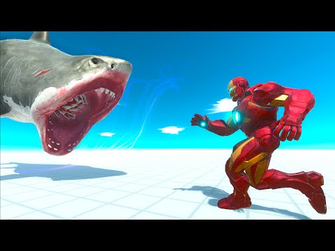 IRON-MAN AND FPS AVATAR VS MEGALADON`S DEATH RUN - Animal Revolt Batlle Simulator 2023