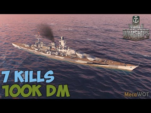 World of WarShips | Scharnhorst  | 7 KILLS | 100K Damage - Replay Gameplay 1080p 60 fps