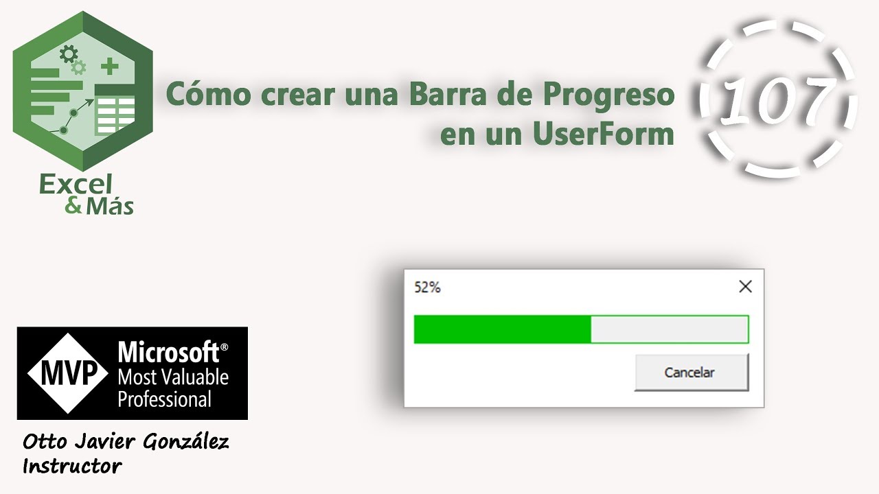 Cómo crear una barra de progreso en un UserForm | VBA Excel 2016 #107